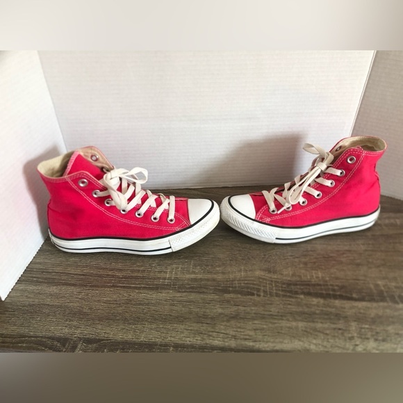 Hot Pink Unisex High Top Converse - Picture 4 of 13